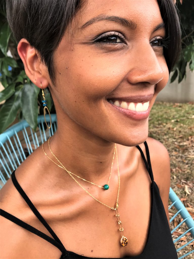 Boucles d'Oreilles Brindille & Perles Heishi En Céramique