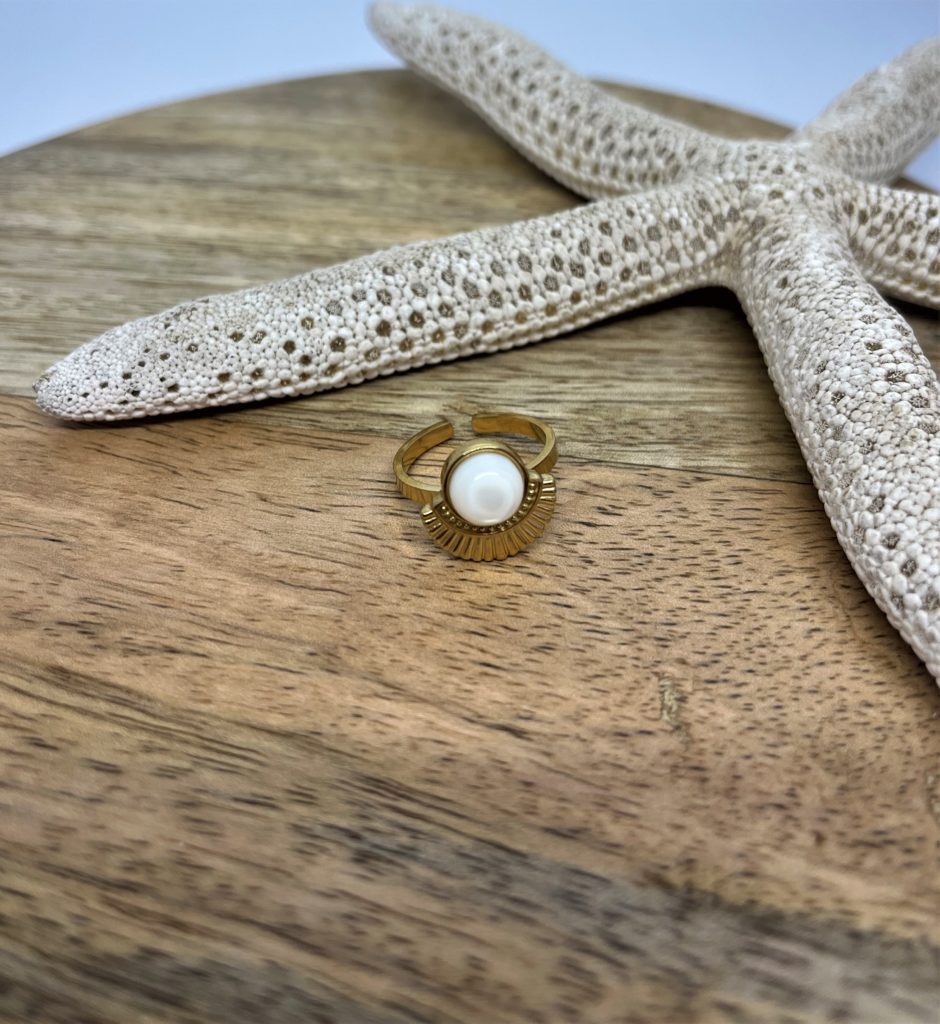 Bague Reine | Nacre et Acier inoxydable | Réglable