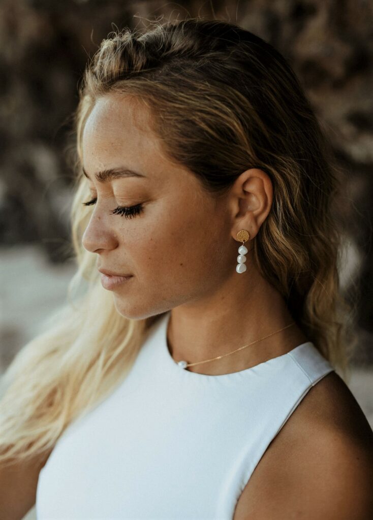 Boucles d'oreilles Martelées Perles d'eau douce