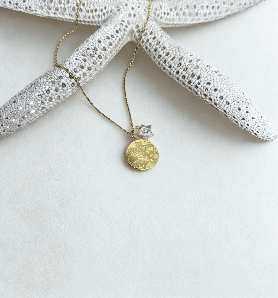 Collier Soleil Lune Étoile doré | Acier Inoxydable ajustable et personnalisable