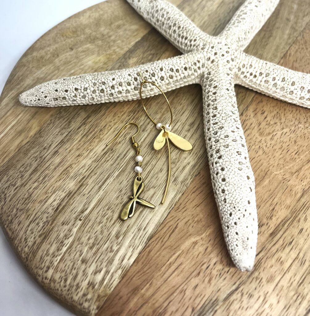 LIBELLULE - LzaCréa Boucles d'Oreilles Asymétriques Petites Libellules