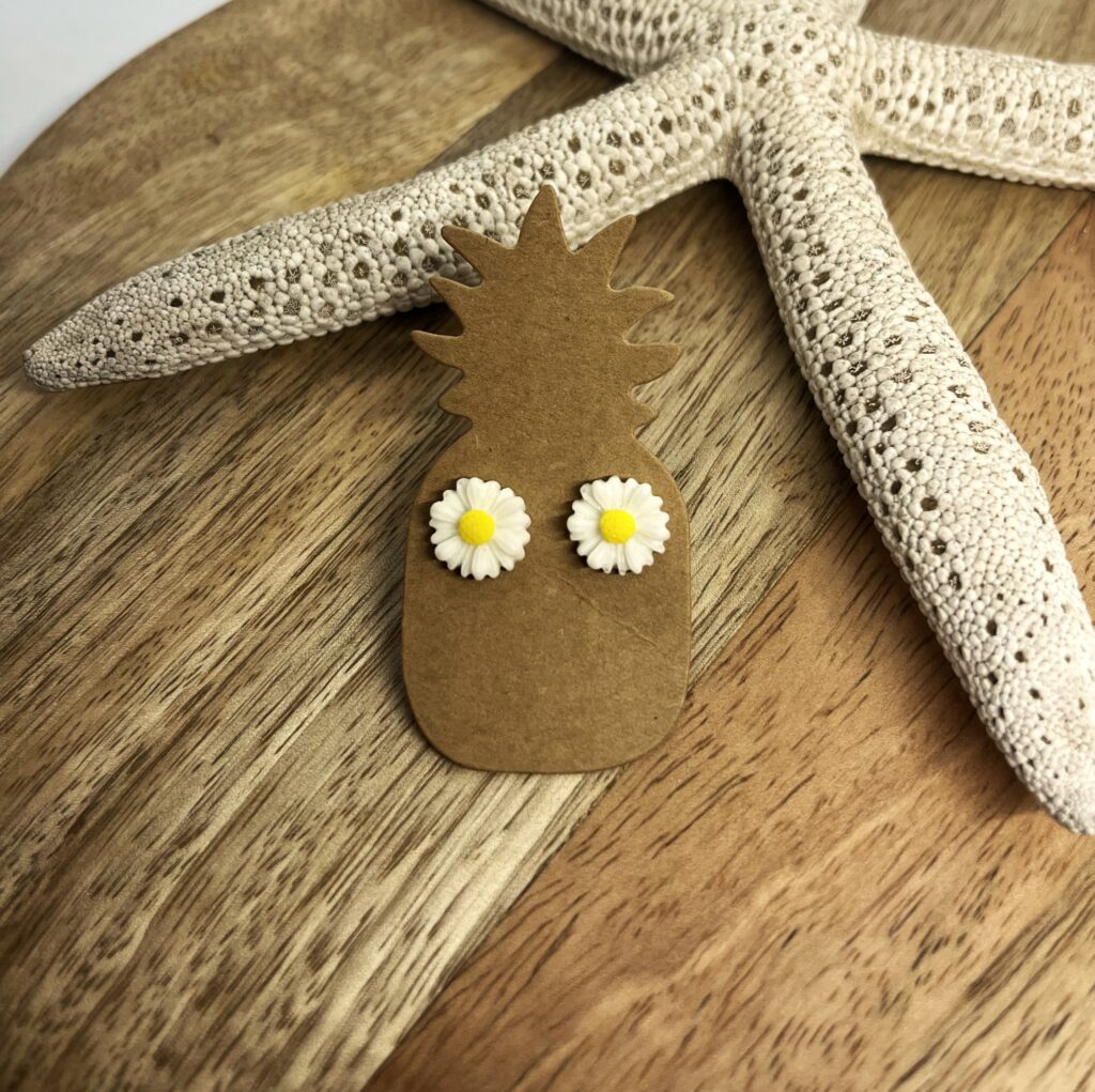 Puces d'Oreilles Fleur Résine Colorée