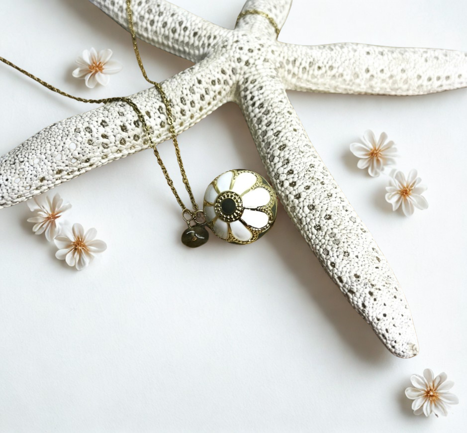Bola de Grossesse Fleur blanche *personnalisable*