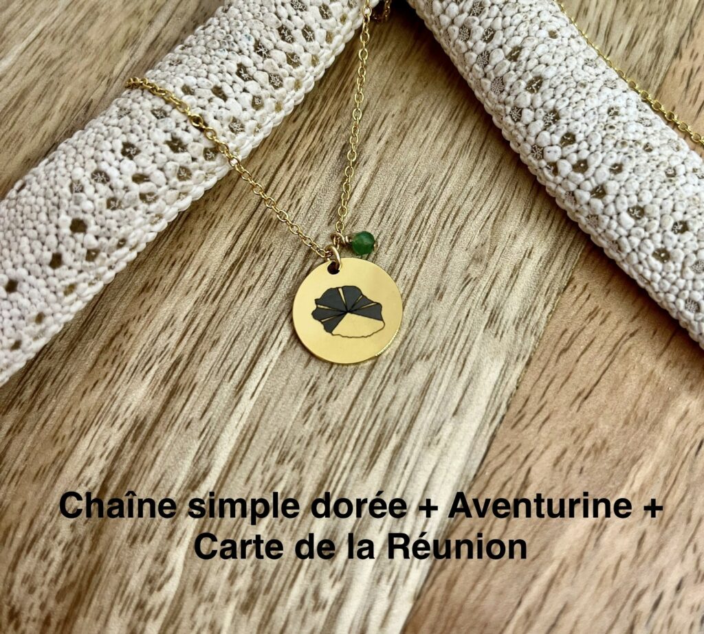 Collier Ile de la Réunion Personnalisé | Bijou gravé