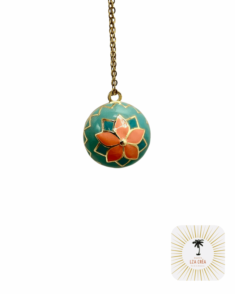 Bola de Grossesse Fleur Corail Personnalisable : Un Lien Unique et Apaisant avec Bébé