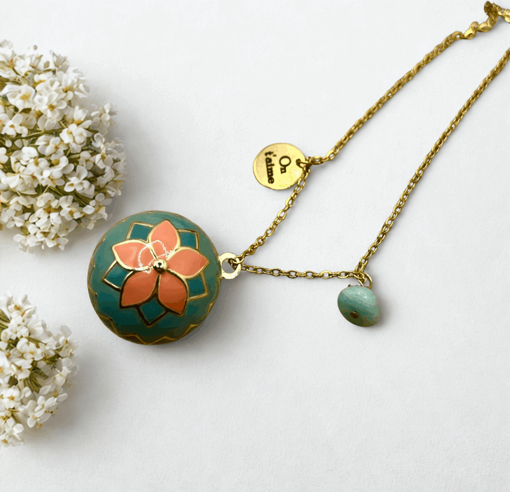 Bola de Grossesse Fleur Corail *personnalisable*