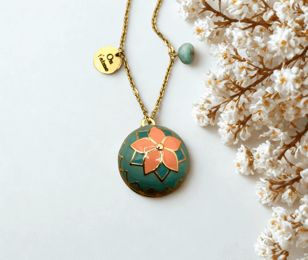 Bola de Grossesse Fleur Corail Personnalisable : Un Lien Unique et Apaisant avec Bébé