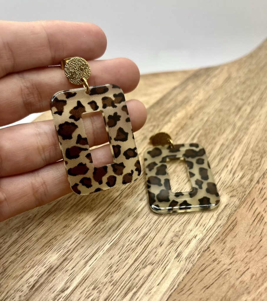 acétate - LzaCréa Boucles d'Oreilles Puces ACÉTATE • Léopard, Multicolore ou Bleu Marbré (Acier Inoxydable)