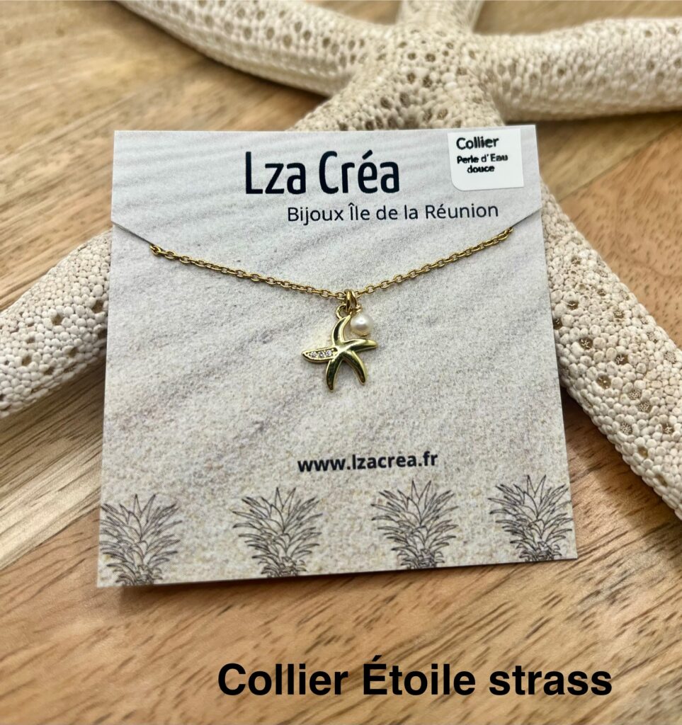 Collier - LzaCréa Collier FAUNE & FLORE Ile de la Réunion • Perle d'Eau Douce & Acier Inoxydable