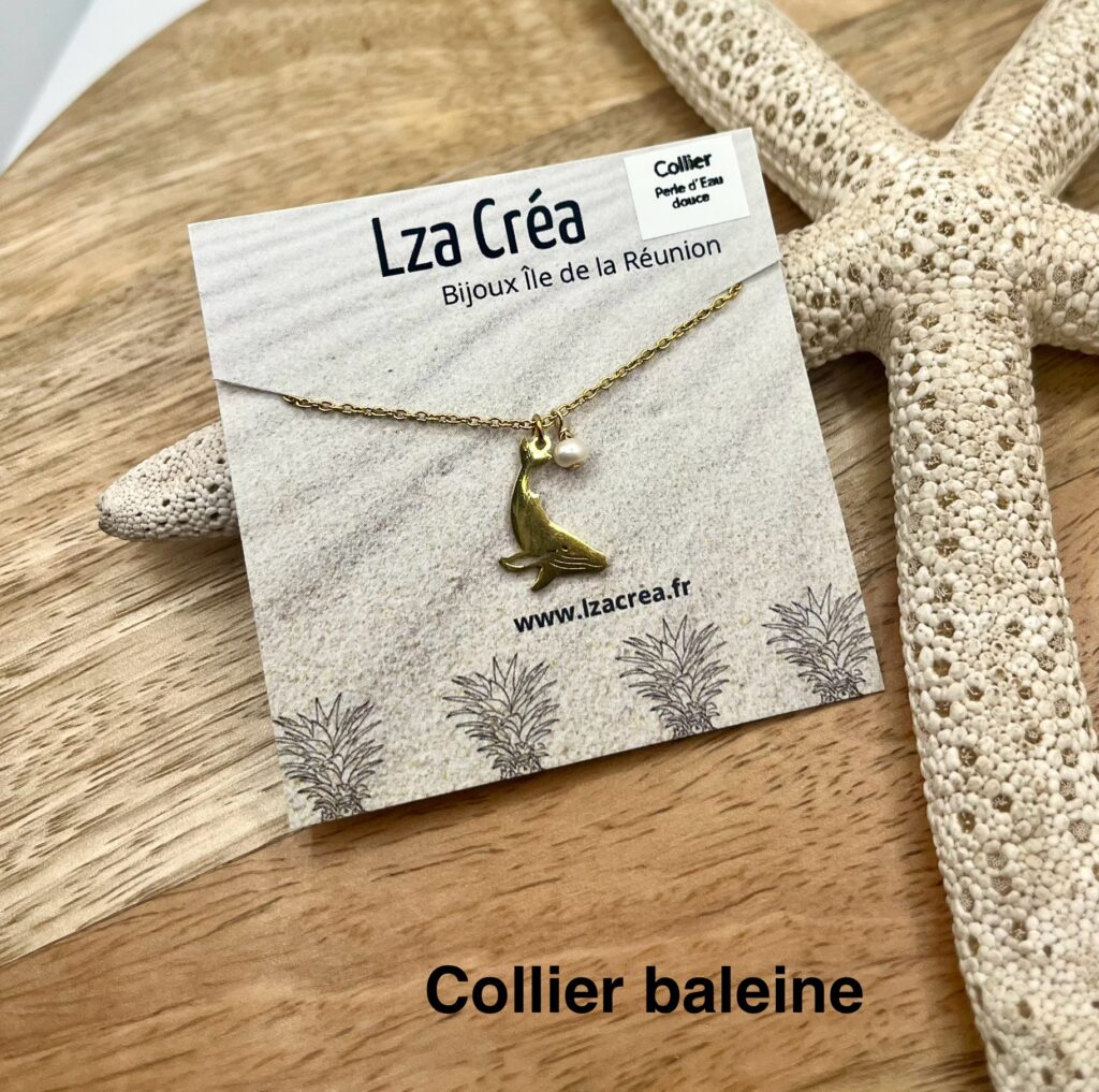 Collier - LzaCréa Collier FAUNE & FLORE Ile de la Réunion • Perle d'Eau Douce & Acier Inoxydable
