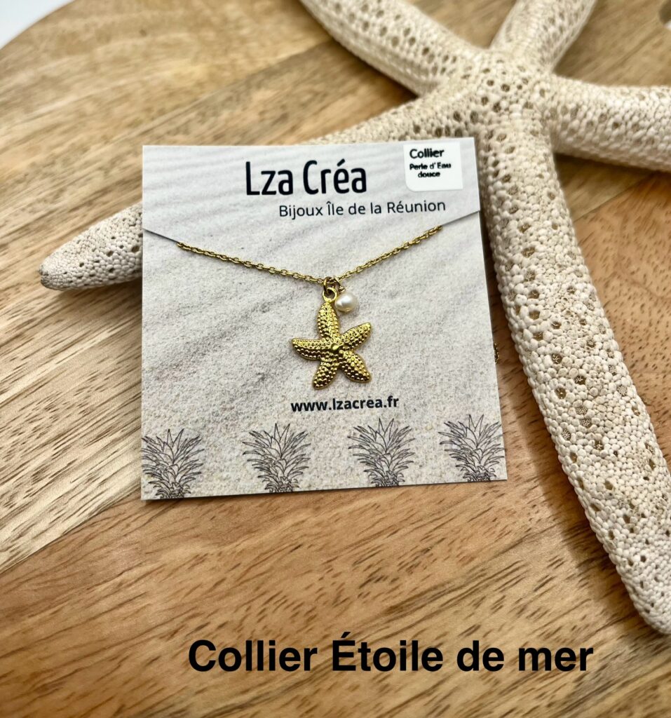 Collier - LzaCréa Collier FAUNE & FLORE Ile de la Réunion • Perle d'Eau Douce & Acier Inoxydable