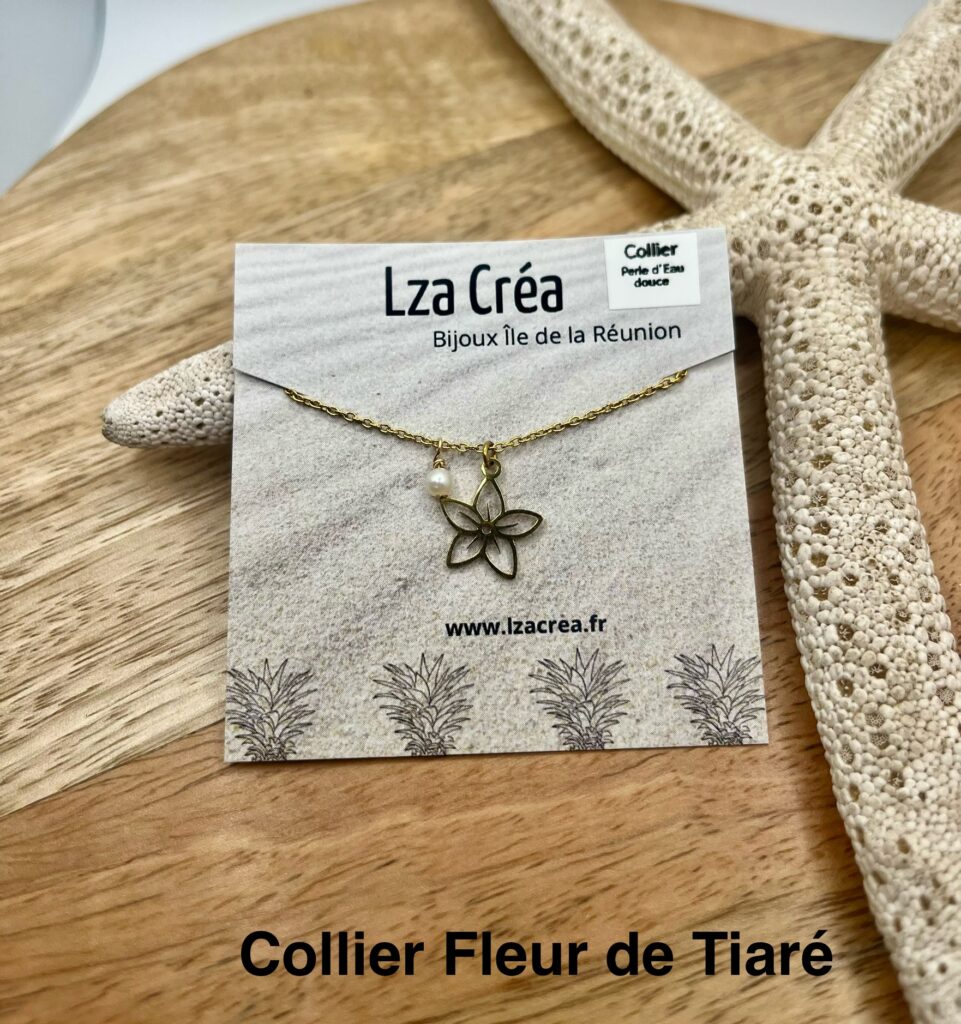 Collier - LzaCréa Collier FAUNE & FLORE Ile de la Réunion • Perle d'Eau Douce & Acier Inoxydable