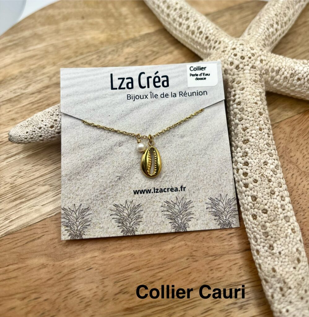 Collier - LzaCréa Collier FAUNE & FLORE Ile de la Réunion • Perle d'Eau Douce & Acier Inoxydable