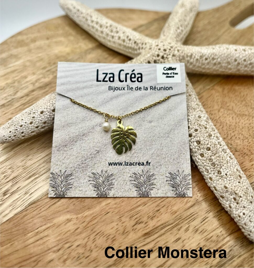 Collier - LzaCréa Collier FAUNE & FLORE Ile de la Réunion • Perle d'Eau Douce & Acier Inoxydable