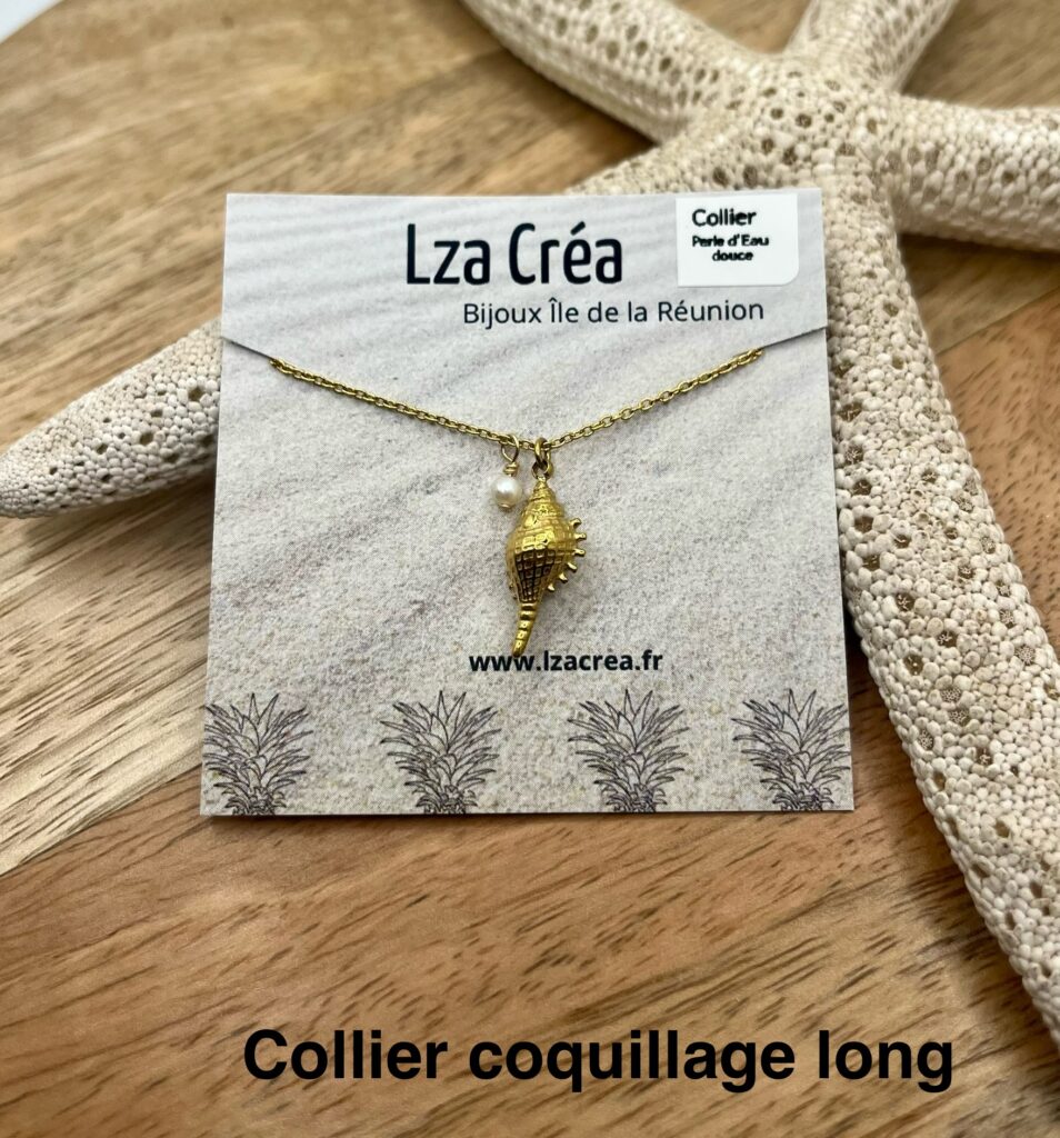 Collier - LzaCréa Collier FAUNE & FLORE Ile de la Réunion • Perle d'Eau Douce & Acier Inoxydable