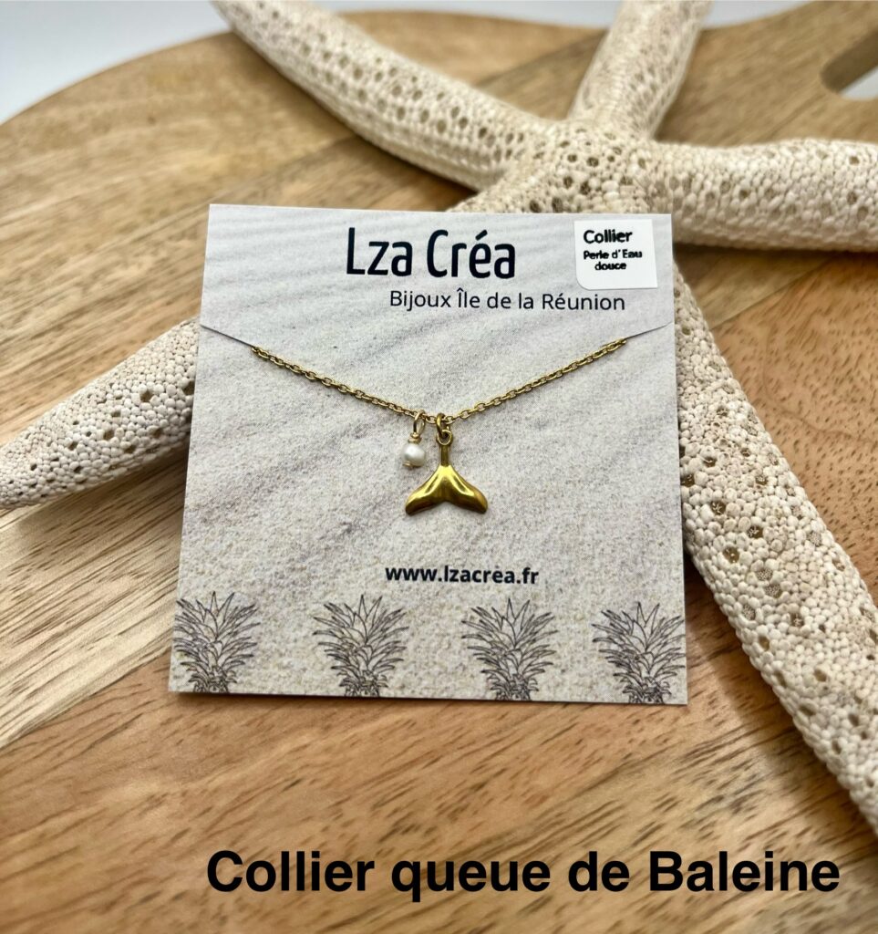 Collier - LzaCréa Collier FAUNE & FLORE Ile de la Réunion • Perle d'Eau Douce & Acier Inoxydable