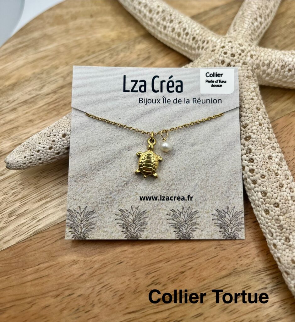 Collier - LzaCréa Collier FAUNE & FLORE Ile de la Réunion • Perle d'Eau Douce & Acier Inoxydable