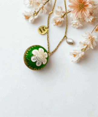 Bola de grossesse Vert et Fleur *personnalisable*