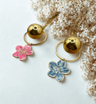 Bola de grossesse Fleur Bleue ou Rose *personnalisable*