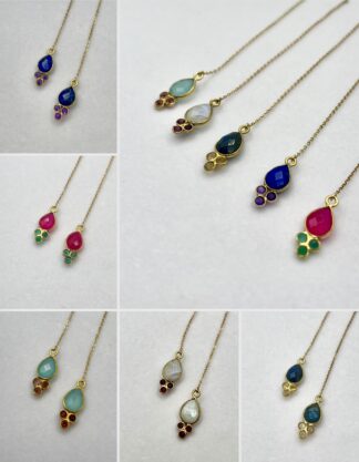 Les Boucles "Gracieuse" Pierre ~ Or laminé 14K