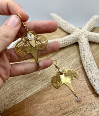 Boucles d'Oreilles Cléopâtre ~ Cristal tranparent