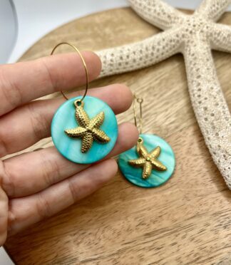 Boucles d'Oreilles Créoles Étoile de Mer