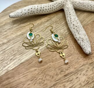 Boucles d'Oreilles Xuan blanche ou noire