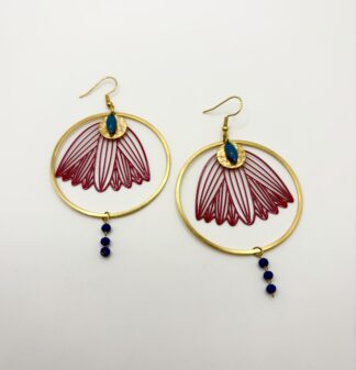 Boucles d'oreilles Fleur de Muguet Fuchsia