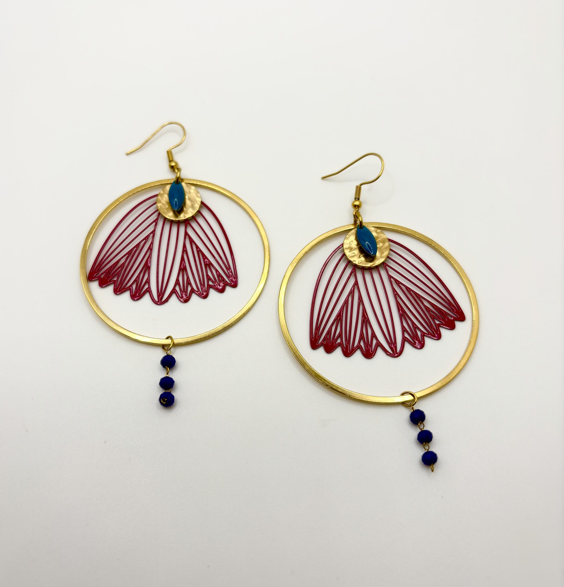 Boucles d'oreilles Fleur de Muguet Fuchsia